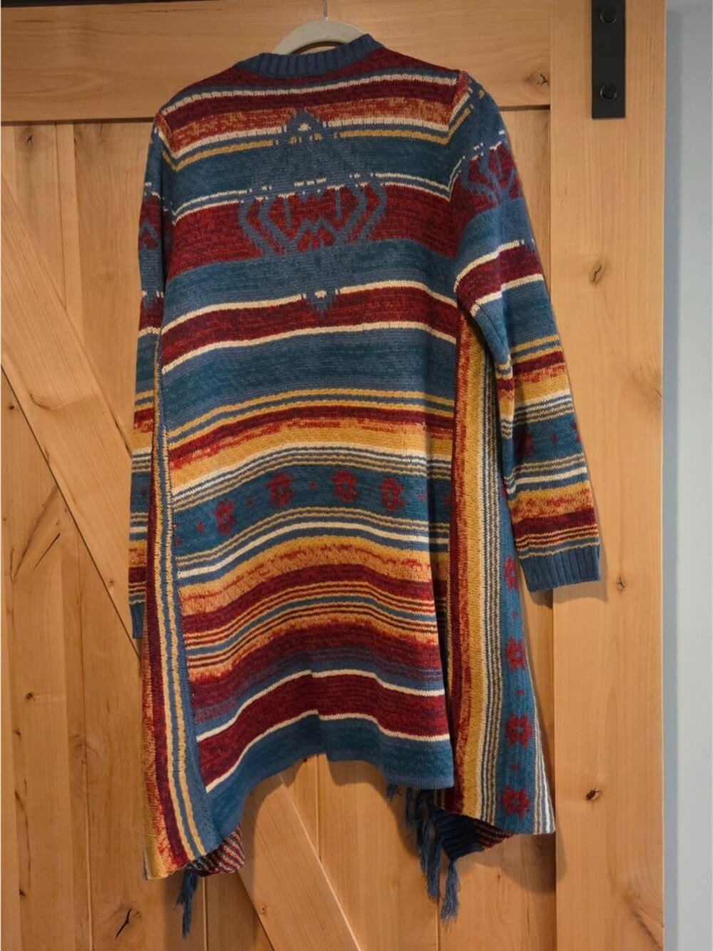 Wrangler Open Cardigan Sweater Womens M Fringe Aztec Southwestern Cowgirl - Picture 2 of 14